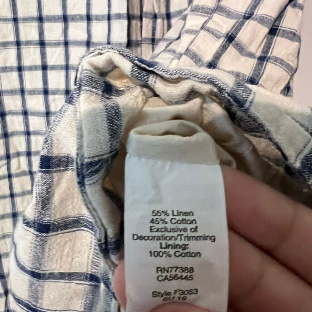 Madewell Womens Dress Size S Multicolor Check Sunray Linen Blend Sleeveless - Picture 5 of 8